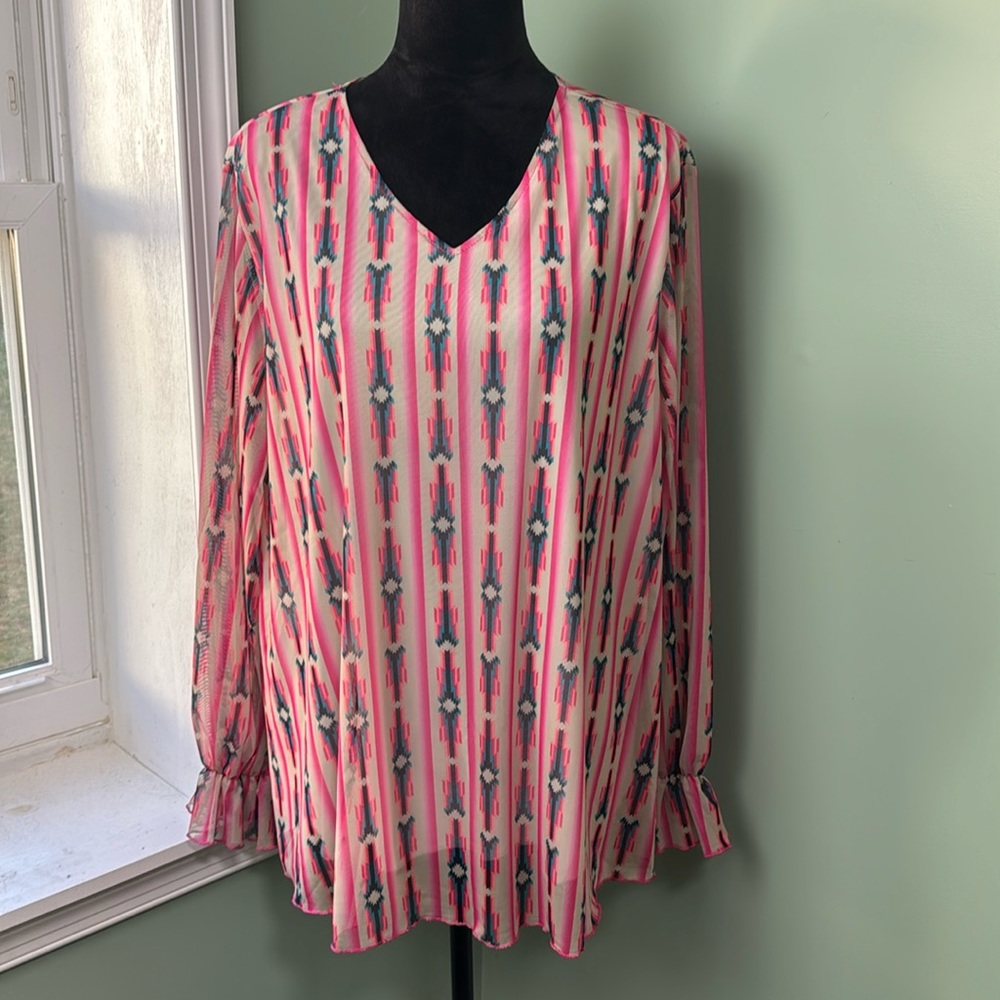 NWT, Two Fly aztec blouse XL